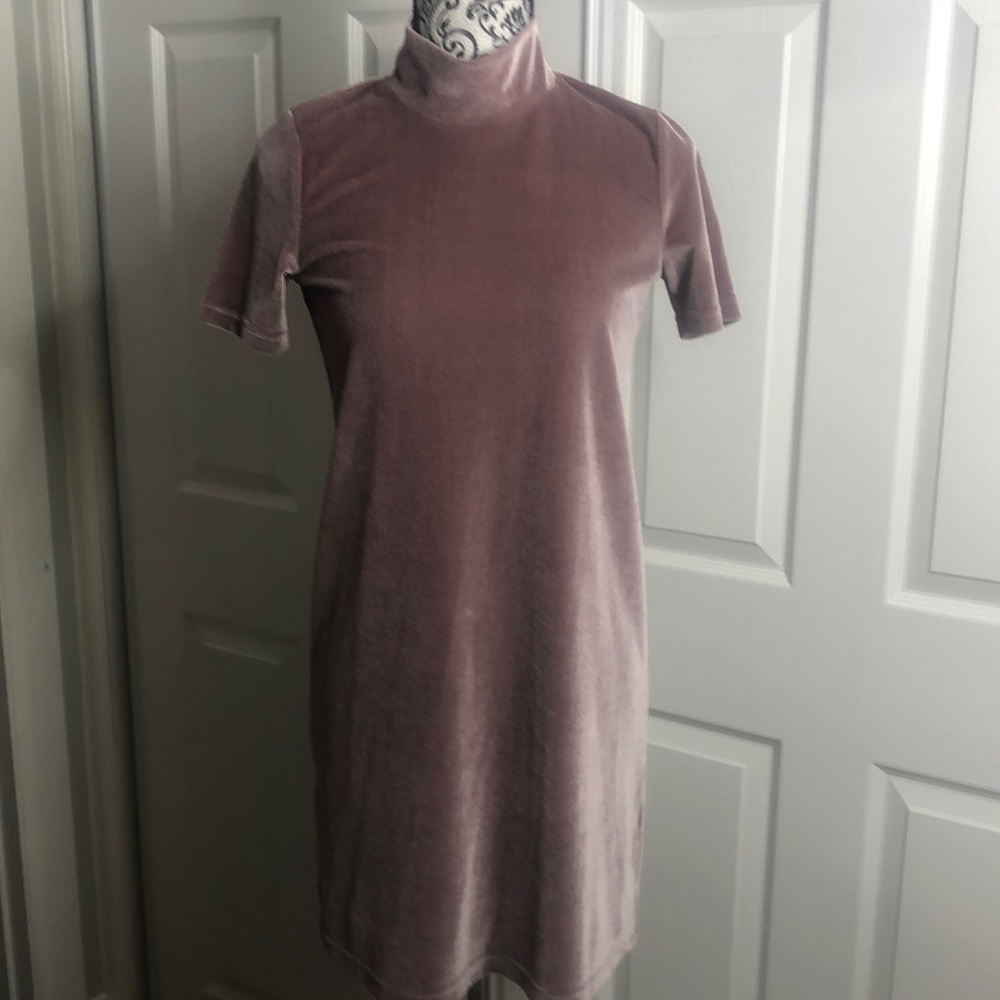 Madewell Pink Velvet Turtle Neck Dress XXS